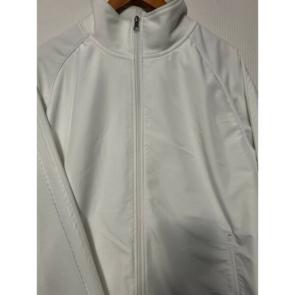 Old Navy White Full Zip Lightweight Track Jacket Long Sleeve Zip Pocket XXL - Picture 3 of 10